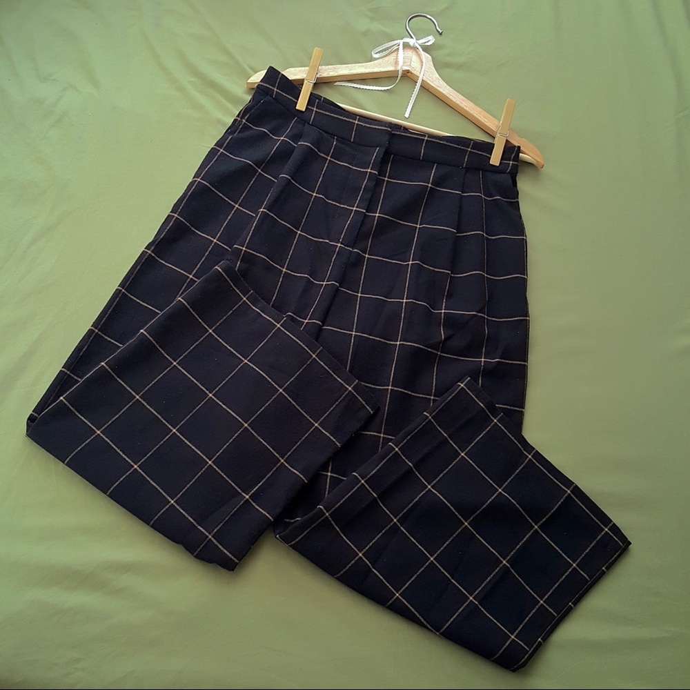 Wide Leg High Waist Pleated Trousers
